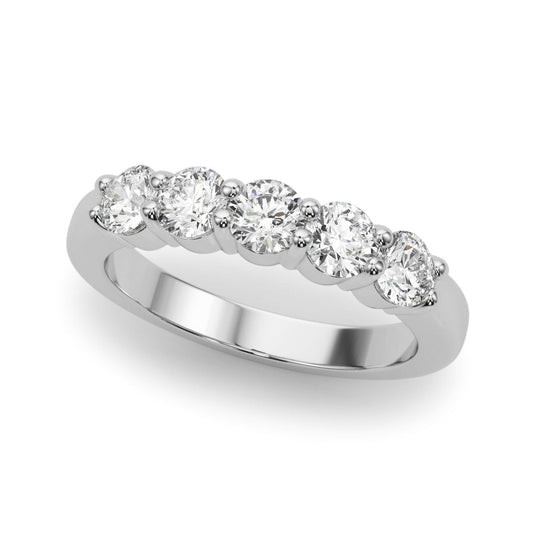 5-Stone Lab-Grown Diamond Ring Ð Timeless Symbol of Love with Brilliant DE Color, VVS Clarity Diamonds in an Elegant Shared U-Prong Setting