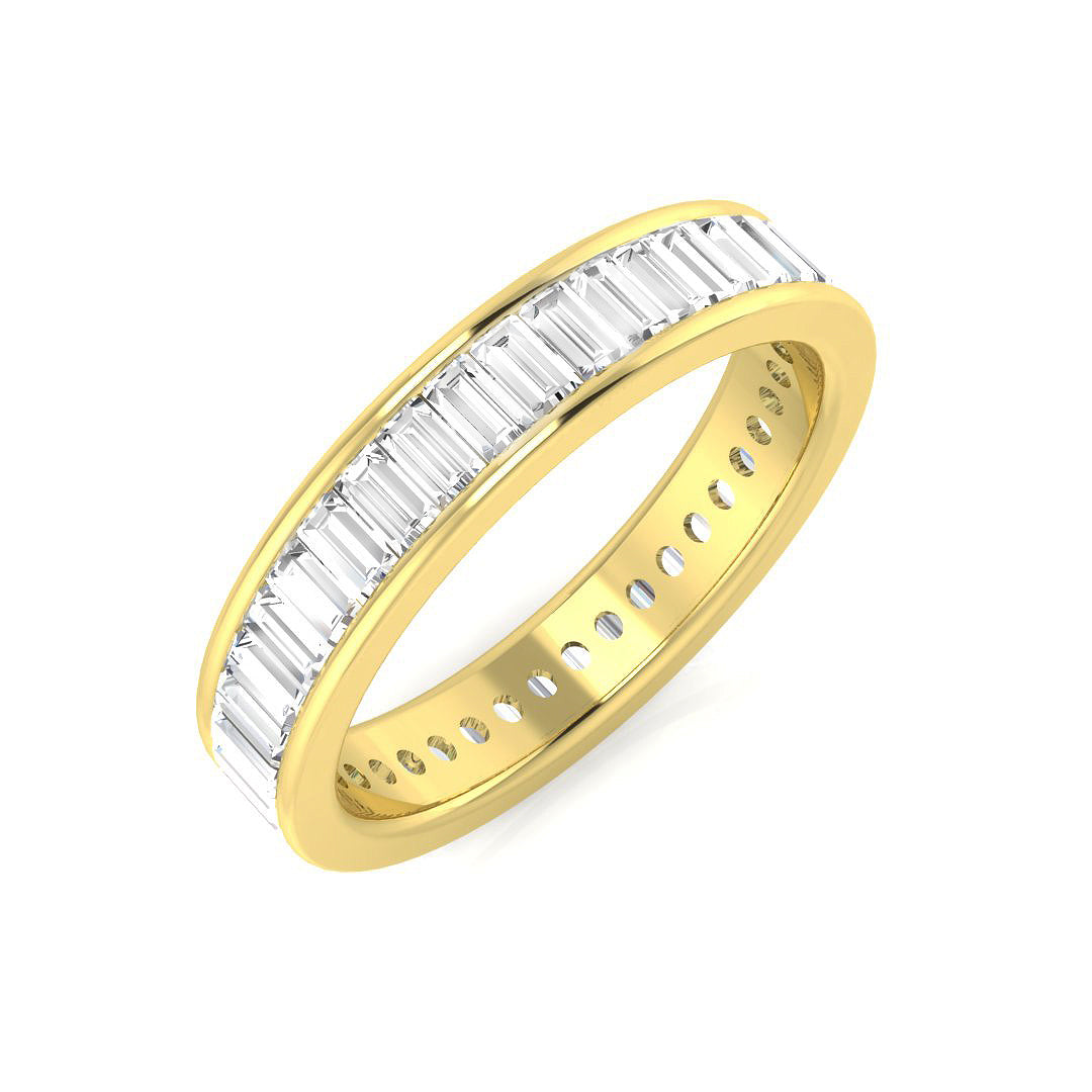 0.50-3.00ct Lab-Grown Baguette Cut D/VVS Diamond Channel Set Full Eternity Ring.