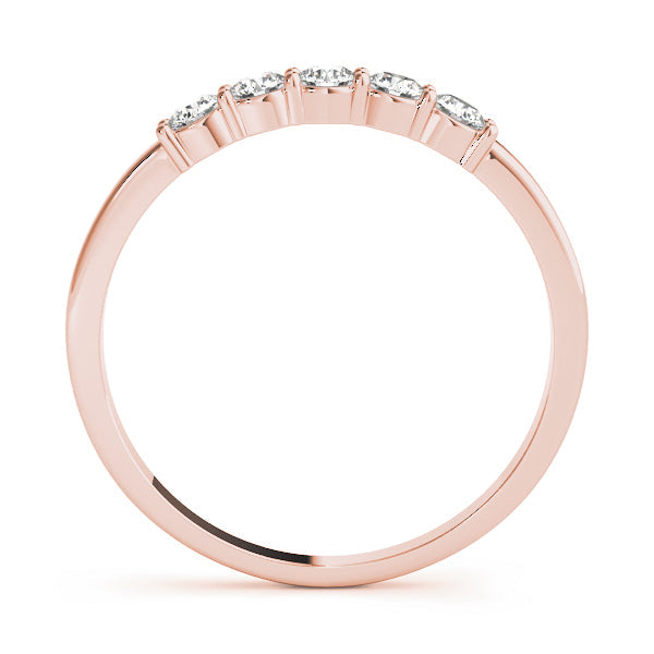 Lab-Grown Round Diamond Prong Set Straight 5-Stone Diamond Ring, DE Color VVS Clarity