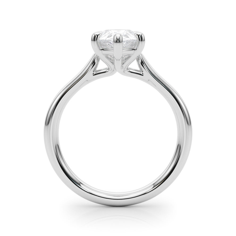 IGI Lab-Grown Pear Diamond Five Prong Solitaire Engagement Ring, D Color VVS Clarity
