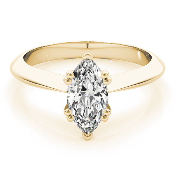 IGI Lab-Grown Marquise Cut Diamond Double Prong Solitaire Engagement Ring.