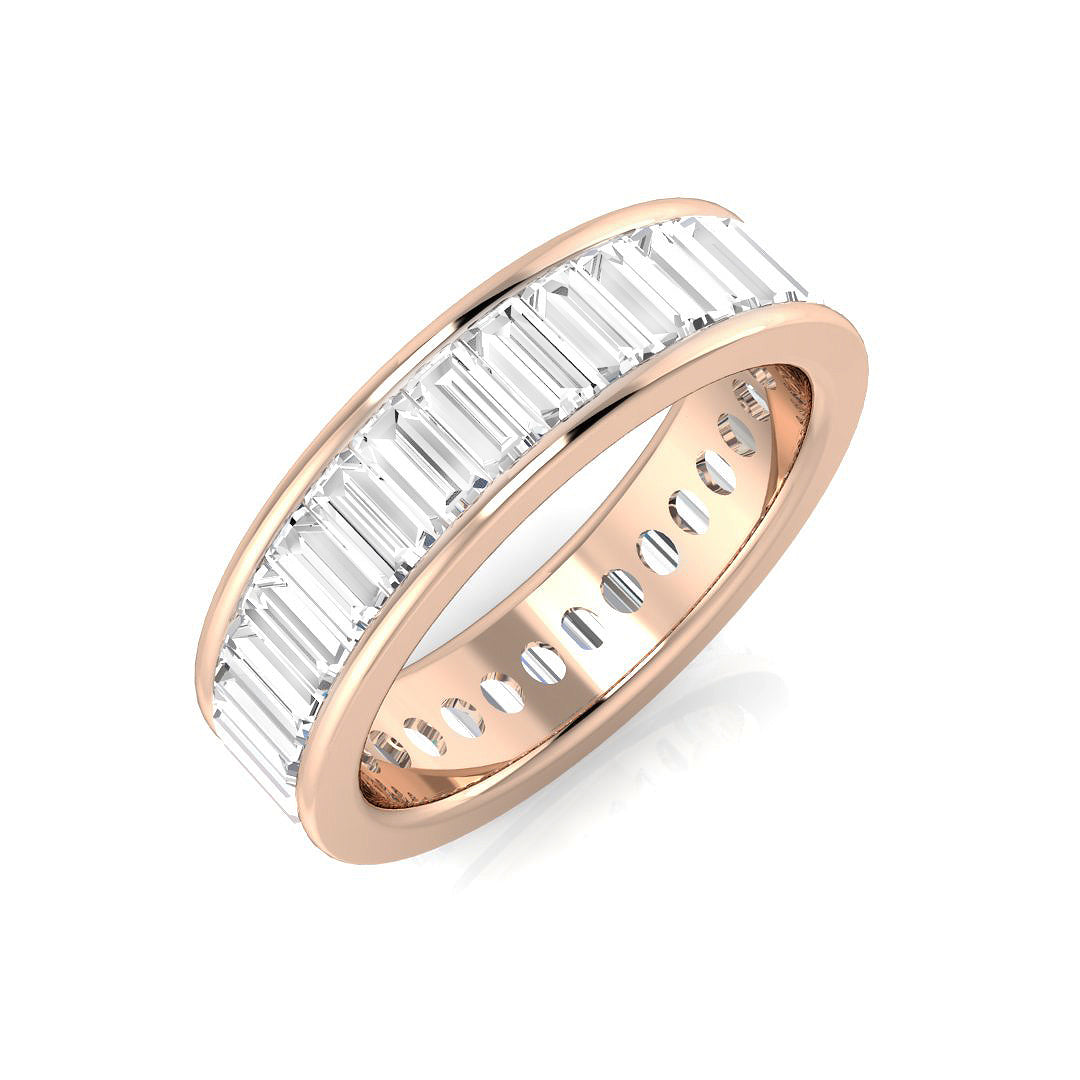 0.50-3.00ct Lab-Grown Baguette Cut D/VVS Diamond Channel Set Full Eternity Ring.