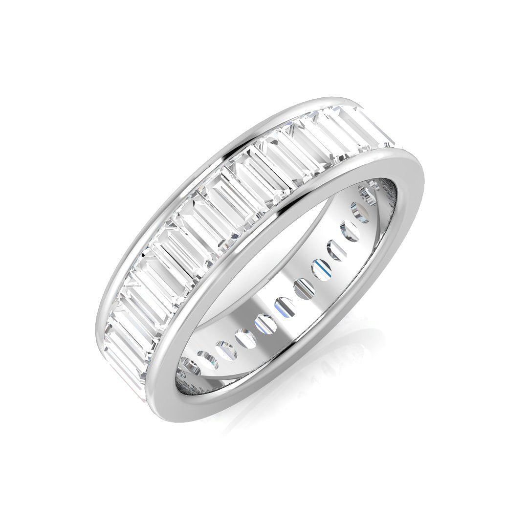 0.50-3.00ct Lab-Grown Baguette Cut D/VVS Diamond Channel Set Full Eternity Ring.