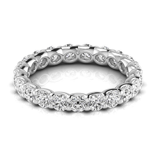 0.50-3.00ct Lab-Grown D/VVS Round Cut Diamond Four Prong Claw Set Full Eternity Wedding Ring