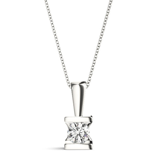 0.20 Ct To 2.00 Ct Natural Round Cut Solitaire Diamond Pendant