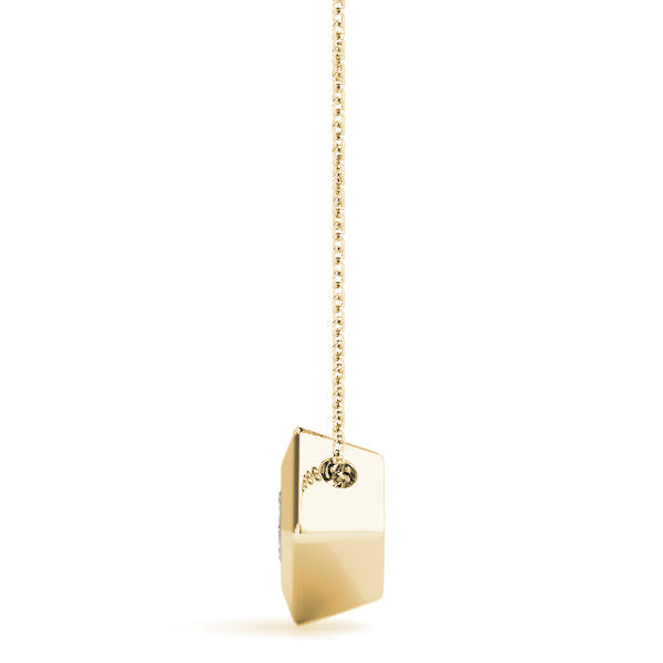 Lab-Grown Princess-Cut Diamond Geometric Bezel Set Pendant Necklace For Women