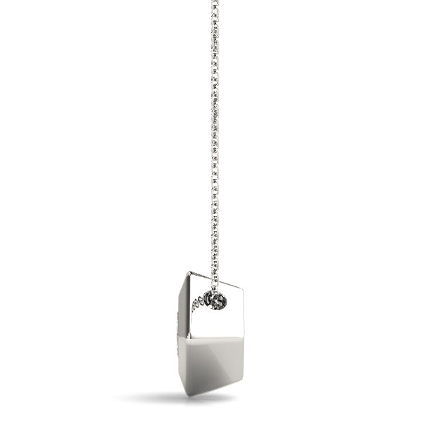 Lab-Grown Princess-Cut Diamond Geometric Bezel Set Pendant Necklace For Women
