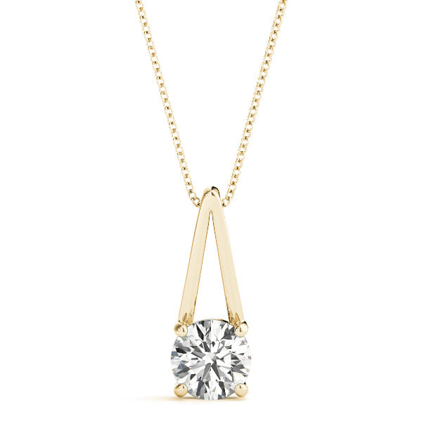 0.20 Ct To 2.00 Ct Natural Round Cut 4-Prong Solitaire Diamond Pendant