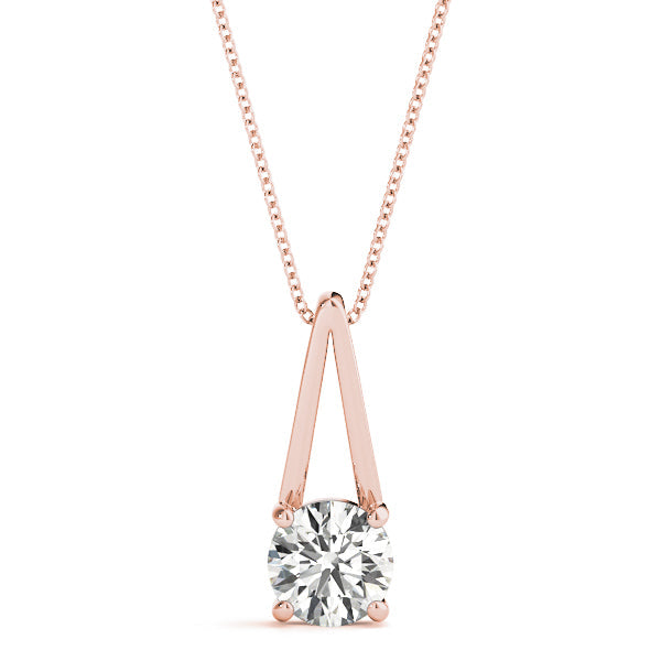 0.20 Ct To 2.00 Ct Natural Round Cut 4-Prong Solitaire Diamond Pendant