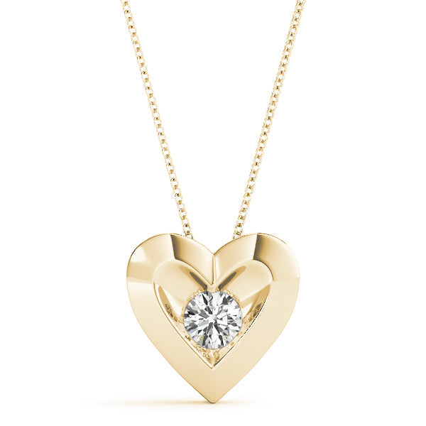 Natural Diamond Heart Shape Pendant For Women