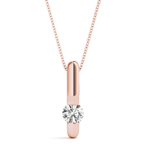 0.20 Ct To 2.00 Ct Round Shape Diamond Bar Necklace