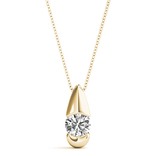 0.20 Ct To 2.00 Ct Round Shape Diamond-Cut Teardrop Necklace