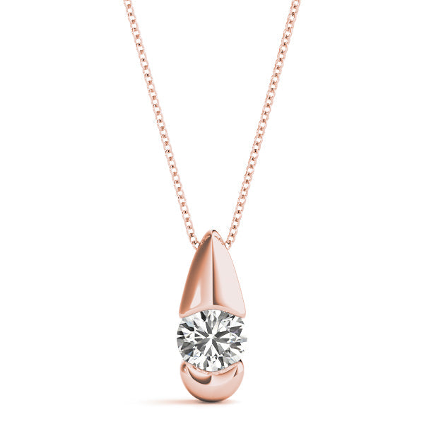 0.20 Ct To 2.00 Ct Round Shape Diamond-Cut Teardrop Necklace