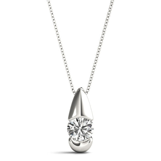 0.20 Ct To 2.00 Ct Round Shape Diamond-Cut Teardrop Necklace
