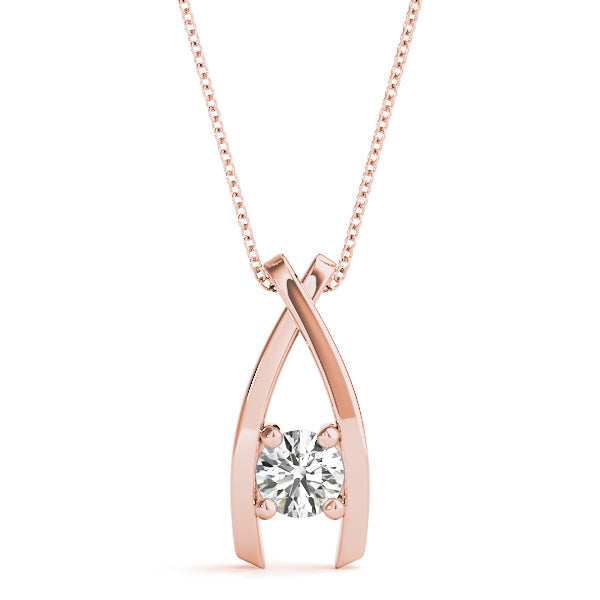 0.20 Ct To 2.00 Ct Natural Round Diamond 4-Prong Pendant
