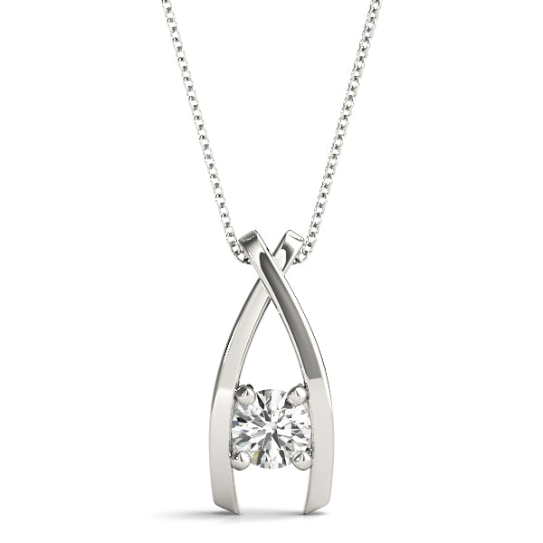 0.20 Ct To 2.00 Ct Natural Round Diamond 4-Prong Pendant