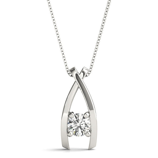 0.20 Ct To 2.00 Ct Natural Round Diamond 4-Prong Pendant