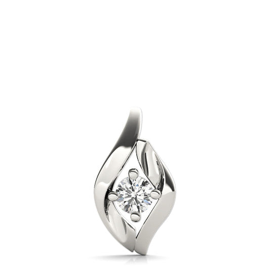 0.25 Ct To 0.75 Ct Natural Round Leaf-Inspired Diamond Pendant