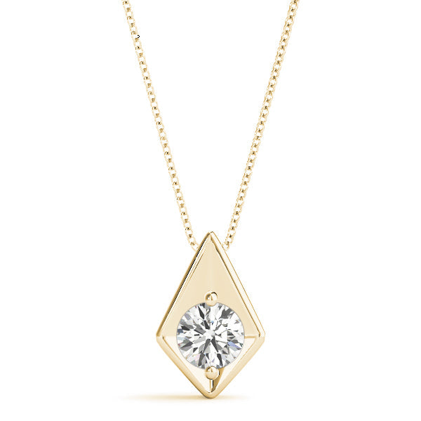 0.20 Ct To 2.00 Ct Round Shape Diamond Triangular Necklace
