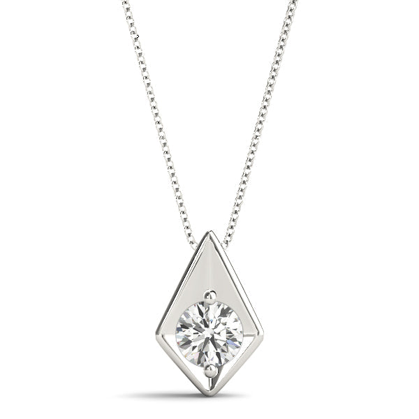 0.20 Ct To 2.00 Ct Round Shape Diamond Triangular Necklace