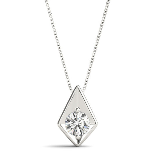 0.20 Ct To 2.00 Ct Round Shape Diamond Triangular Necklace