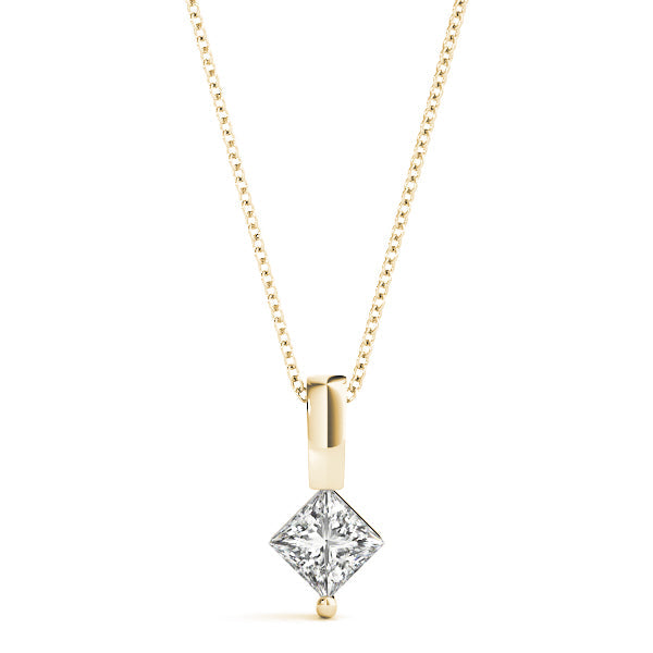 Lab-Grown D-VVS Princess-Cut Diamond Necklace Pendant For Women