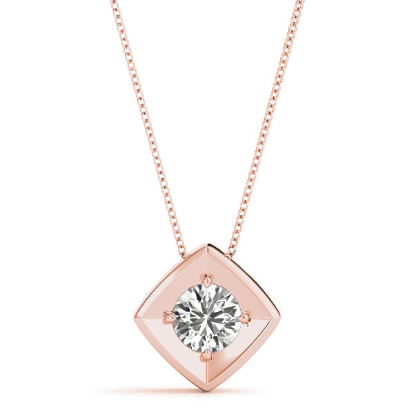 0.20 Ct To 2.00 Ct Natural Round Diamond Square Shape Pendant