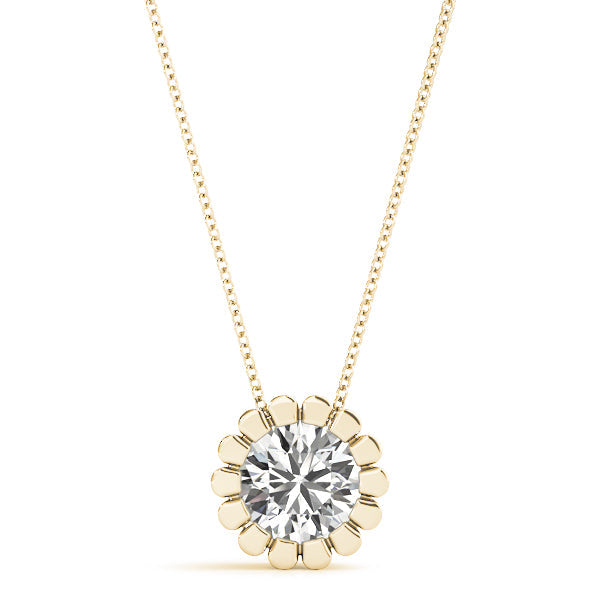 0.20 Ct To 2.00 Ct Natural Round Diamond Flower Shape Pendant