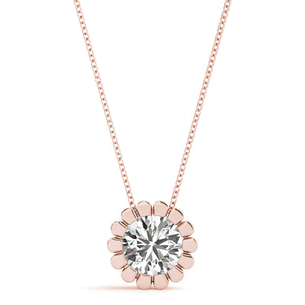 0.20 Ct To 2.00 Ct Natural Round Diamond Flower Shape Pendant