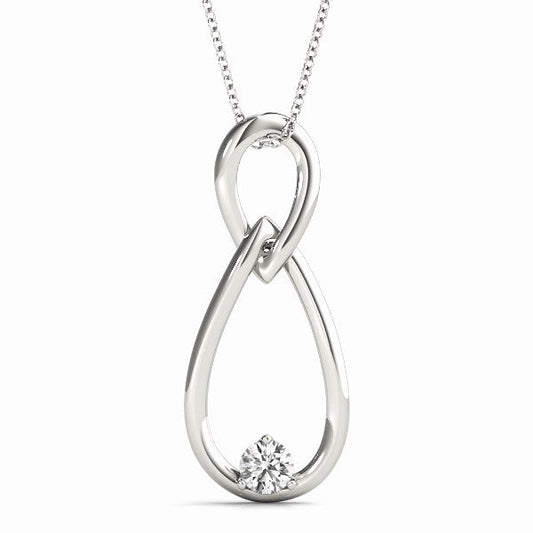 0.20 Ct To 2.00 Ct Natural Round Two Drops Infinity Diamond Pendant