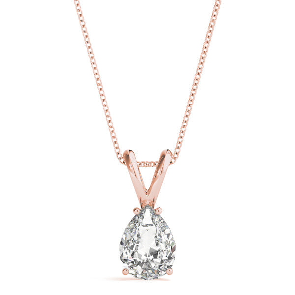 Pear Lab Grown Diamond Solitaire Pendant, D Color VVS Clarity 0.20 Ct To 2.00 Ct