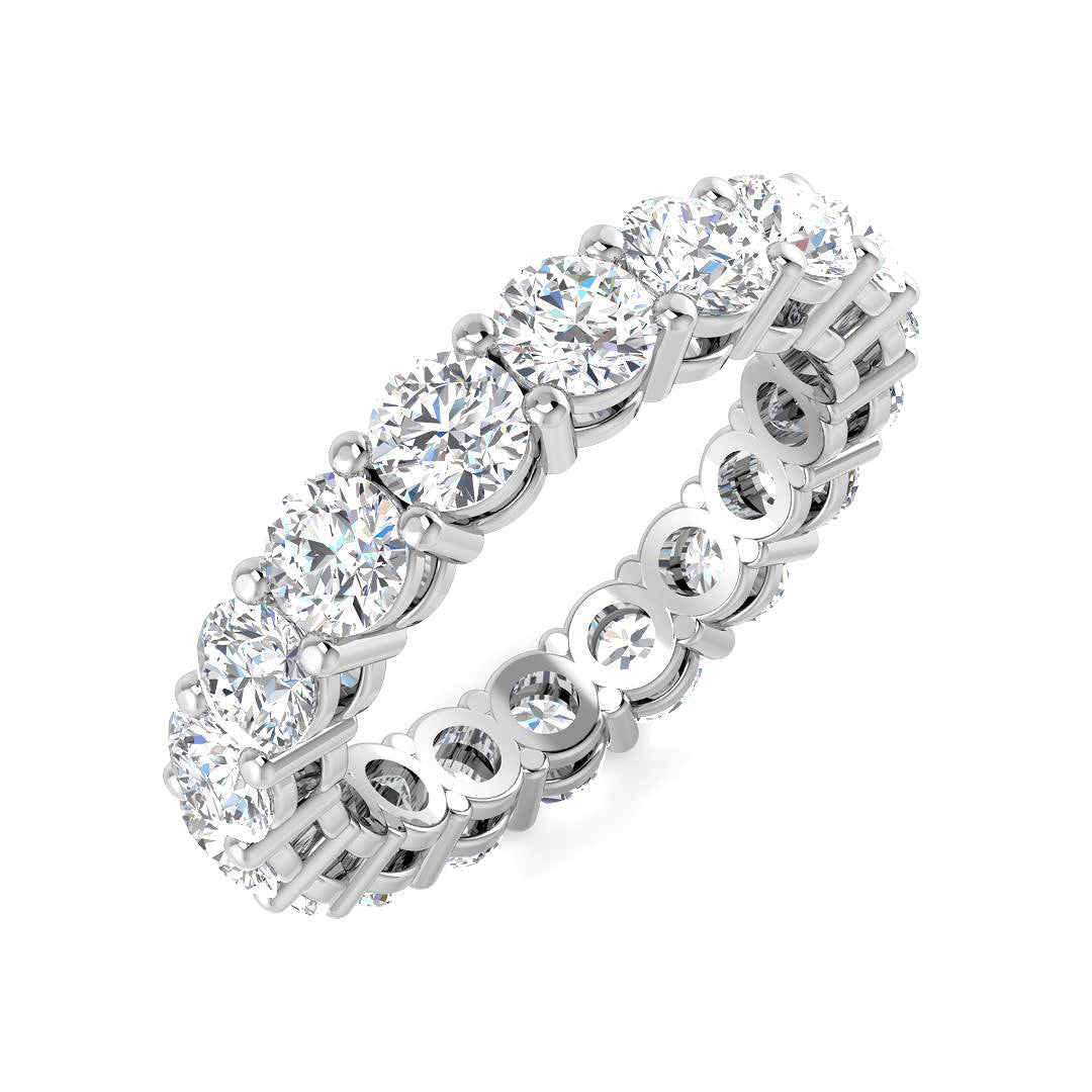 3.00 to 5.00ct Lab-Grown Round Cut D/VVS Diamond Full Eternity Ring.