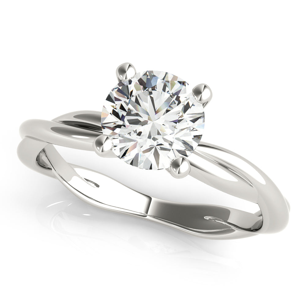 IGI Lab-Grown Round Cut D-VVS Diamond Twisted Engagement Ring.