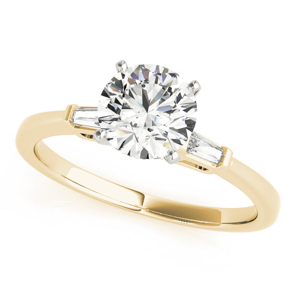 Lab Grown D/VVS Baguette & Round Cut Diamond 3-Stone Ring