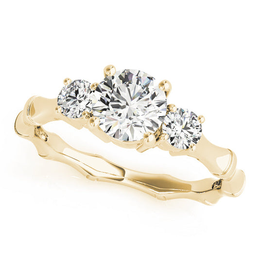 Three-Stone Lab Grown D/VVS Round Cut Diamond Engagement Ring
