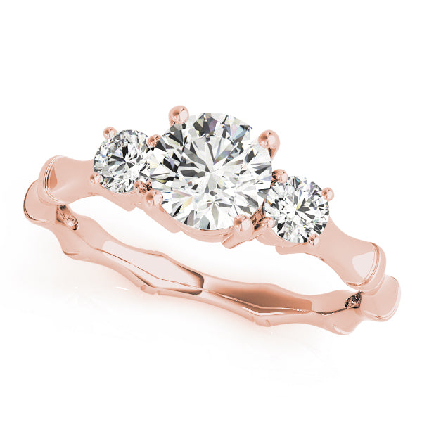 Three-Stone Lab Grown D/VVS Round Cut Diamond Engagement Ring