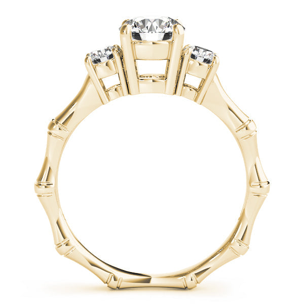 Three-Stone Lab Grown D/VVS Round Cut Diamond Engagement Ring