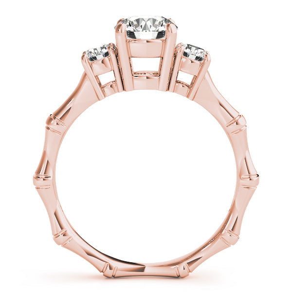 Three-Stone Lab Grown D/VVS Round Cut Diamond Engagement Ring