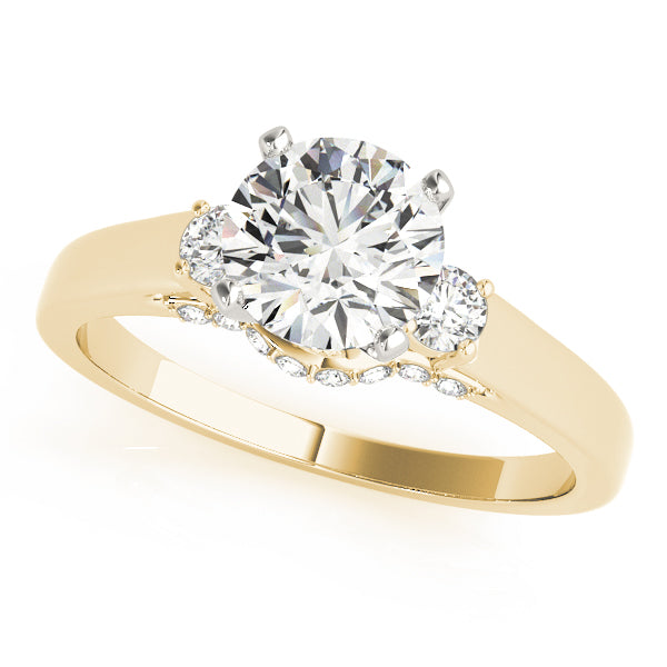 Three-Stone Lab Grown D/VVS Round Cut Diamond Ring