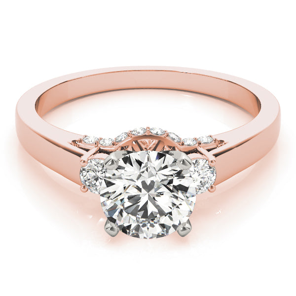 Three-Stone Lab Grown D/VVS Round Cut Diamond Ring