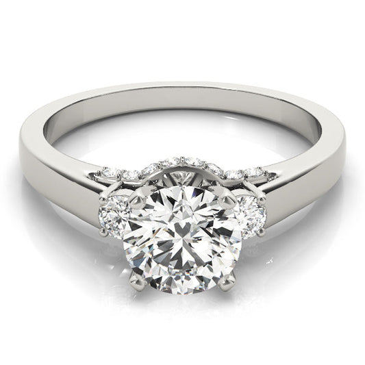 Three-Stone Lab Grown D/VVS Round Cut Diamond Ring