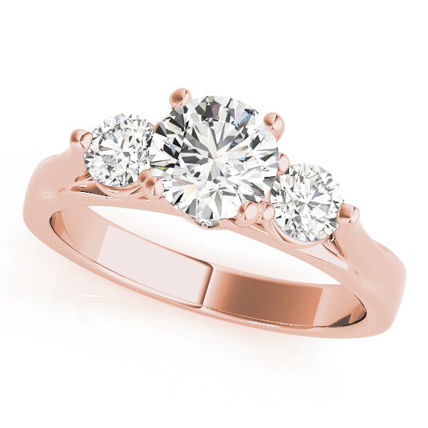 Three Stone Lab-Grown D/VVS Diamond Prong Setting Engagement Ring