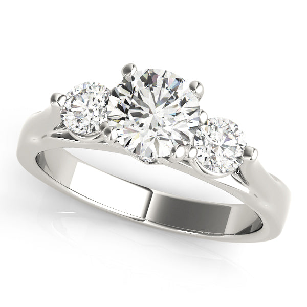 Three Stone Lab-Grown D/VVS Diamond Prong Setting Engagement Ring