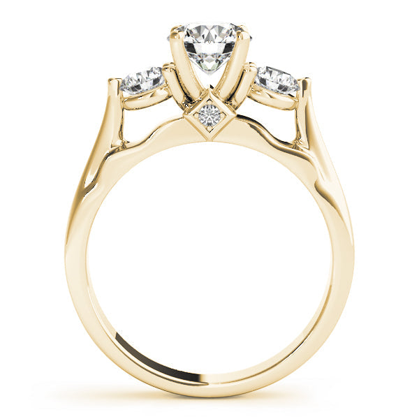 Three Stone Lab-Grown D/VVS Diamond Prong Setting Engagement Ring