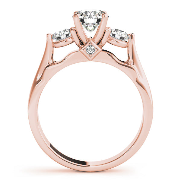 Three Stone Lab-Grown D/VVS Diamond Prong Setting Engagement Ring