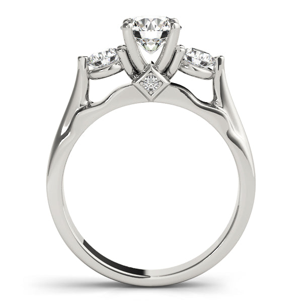 Three Stone Lab-Grown D/VVS Diamond Prong Setting Engagement Ring