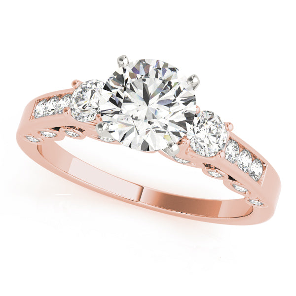 Lab-Grown Round Cut Prong-Set Diamond D/VVS 3-Stone Ring