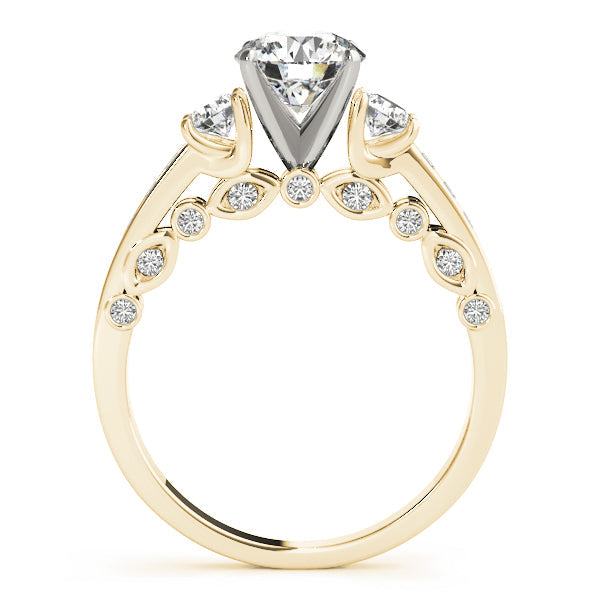 Lab-Grown Round Cut Prong-Set Diamond D/VVS 3-Stone Ring