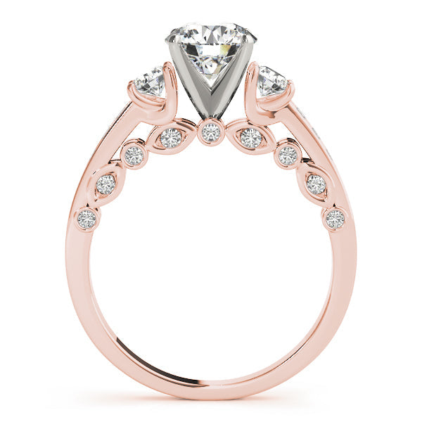 Lab-Grown Round Cut Prong-Set Diamond D/VVS 3-Stone Ring
