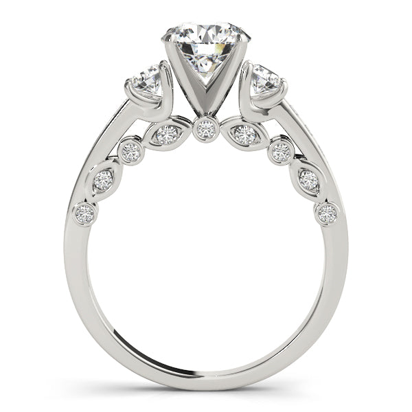 Lab-Grown Round Cut Prong-Set Diamond D/VVS 3-Stone Ring